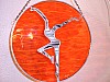 10 in.Orange Waterglass w/ Blk & Wht FD